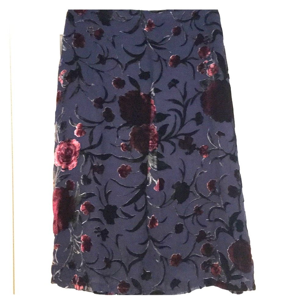 Bluin Firenze Italy skirt burnout velvet floral